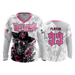 2921 FD Womens V-Neck Longsleeve OUTLAWS-AND-OUTSIDERS-WHITE-PINK-2