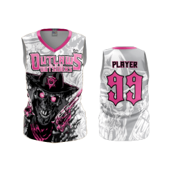 2921 FD Womens V-Neck Sleeveless OUTLAWS-AND-OUTSIDERS-WHITE-PINK-2