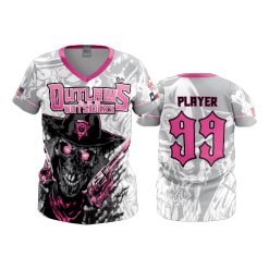 2921 FD Womens V-Neck OUTLAWS-AND-OUTSIDERS-WHITE-PINK-2