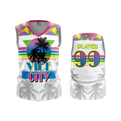 3247 FD Womens V-Neck Sleeveless POP-SLO-VICE-CITY-WHITE