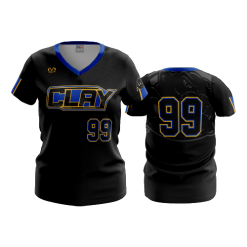 3244 FD Womens V-Neck CLAY-FASTPITCH-1