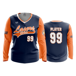 2909 FD Womens V-Neck Longsleeve LASERS-ORANGE-1