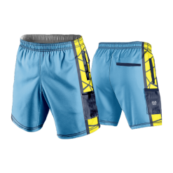 2898 LIGHTWEIGHT MICROFIBER 160gsm SHORT SPIDER-DRAFT-YELLOW-NAVY-COL-2