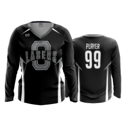 3128 FD Womens V-Neck Longsleeve OHIO-LASERS-BLACK-1