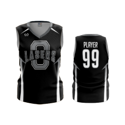 3128 FD Womens V-Neck Sleeveless OHIO-LASERS-BLACK-1