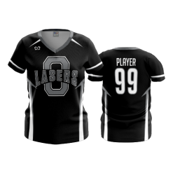 3128 FD Womens V-Neck OHIO-LASERS-BLACK-1