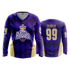 3287 FD Womens V-Neck Longsleeve ROYALS-SLOWPITCH-1