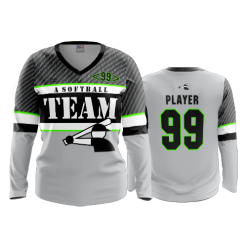 3292 FD Womens V-Neck Longsleeve A-SOFTBALL-TEAM-1-FLO INK + $5