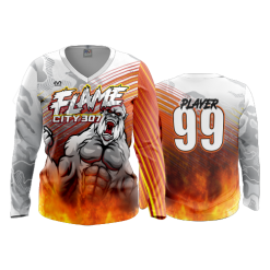 2926 FD Womens V-Neck Longsleeve FLAME-CITY-2