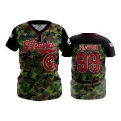 3307 FD WOMENS 2 BUTTON SCOOP NECK CL REDHAWKS-MILITARY-1