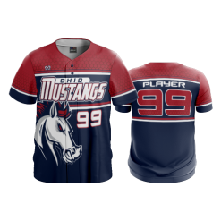 3323 FD ProTek Mens Full Button Down - CL OHIO-MUSTANGS-1