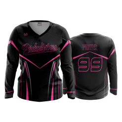 2847 FD Womens V-Neck Longsleeve PINKALICIOUS-BLACK-1