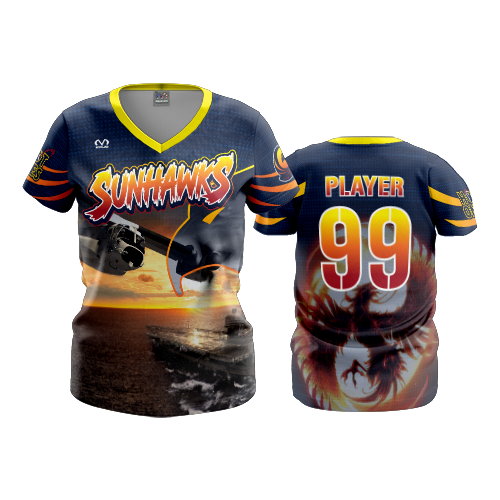 3316 FD Womens V-Neck SUNHAWKS-1