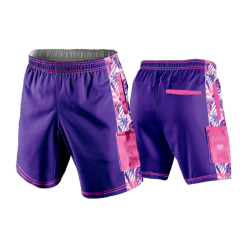 2898 LIGHTWEIGHT MICROFIBER 160gsm SHORT DRAFT-PANT-PURPLE-HOT-PINK-2