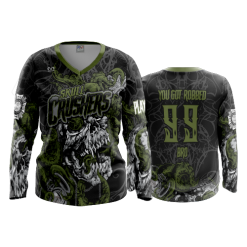 3321 FD Womens V-Neck Longsleeve SKULL-CRUSHERS-1