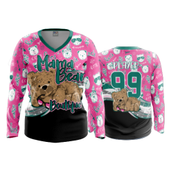 3334 FD Womens V-Neck Longsleeve MAMA-BEAR-1