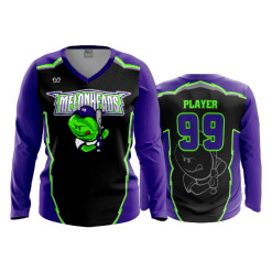 3332 FD Womens V-Neck Longsleeve MELONHEADS-1-FLO INK + $5