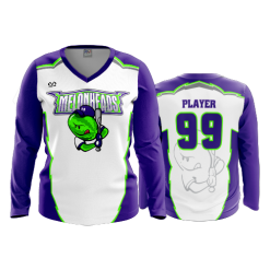 3332 FD Womens V-Neck Longsleeve MELONHEADS-2-FLO INK + $5