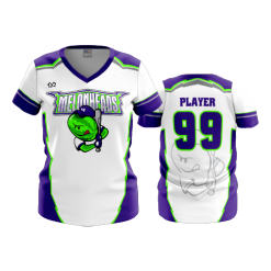 3332 FD Womens V-Neck MELONHEADS-2-FLO INK + $5