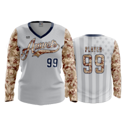 2701 FD Womens V-Neck Longsleeve AMVETS-2