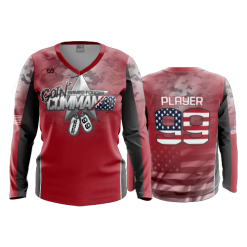 2847 FD Womens V-Neck Longsleeve GOIN-COMMANDO-RED-1