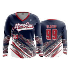 3367 FD Womens V-Neck Longsleeve CYBL-MOOSE-LODGE-SPIRIT