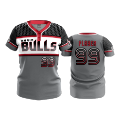 3415 FD WOMENS 2 BUTTON SCOOP NECK CL RAGIN-BULLS-1