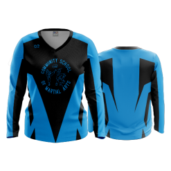 3340 FD Womens V-Neck Longsleeve COMMUNITY-OF-MARTIAL-ARTS-BLUE