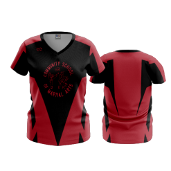 3340 FD Womens V-Neck COMMUNITY-OF-MARTIAL-ARTS-RED