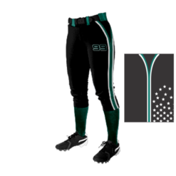 3170 FD Girls Fastpitch Pant BLACK w/White Stars