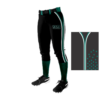 3170 FD Girls Fastpitch Pant Black w/ Teal Stars