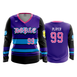 1986 FD Womens V-Neck Longsleeve DGP&E-2022-1-FLO INK + $5