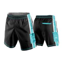 2898 LIGHTWEIGHT MICROFIBER 160gsm SHORT SPIDERDRAFT-BRIGHTTEAL-BLACK-1