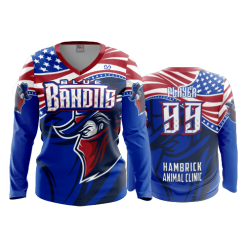 2469 FD Womens V-Neck Longsleeve BLUE-BANDITS-USA-1
