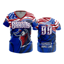 2469 FD Womens V-Neck BLUE-BANDITS-USA-1