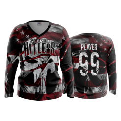 3430 FD Womens V-Neck Longsleeve SCARED-HITLESS-1