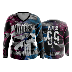 3430 FD Womens V-Neck Longsleeve SCARED-HITLESS-2