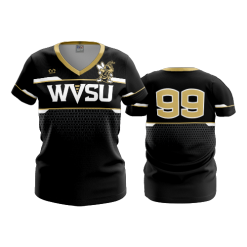 3462 FD Womens V-Neck WVSU-VOLLEYBALL