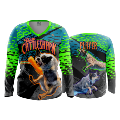 2838 FD Womens V-Neck Longsleeve TEAM-CATTLESHARK-1-FLO INK + $5