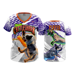 2838 FD Womens V-Neck TEAM-CATTLESHARK-2-FLO INK + $5