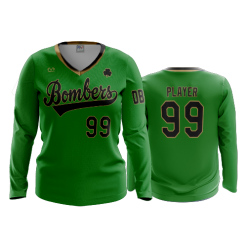 3461 FD Womens V-Neck Longsleeve DUBLIN-BASEBALL-CLUB-BOMBERS-1