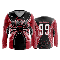 3448 FD Womens V-Neck Longsleeve POPSLO-BLACK-WIDOWS