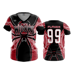 3448 FD Womens V-Neck POPSLO-BLACK-WIDOWS
