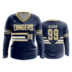3450 FD Womens V-Neck Longsleeve POPSLO-DINGERS