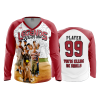 3447 FD Womens V-Neck Longsleeve POPSLO-LEGENDS-NEVER-DIE