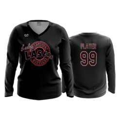 3474 FD Womens V-Neck Longsleeve LASERS-08-RED-1