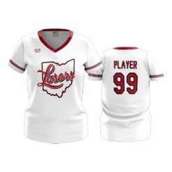 3474 FD Womens V-Neck LASERS-RED-08-2