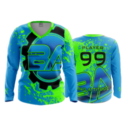 3469 FD Womens V-Neck Longsleeve BAD-ATTITUDE-1-FLO INK + $5