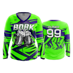 869 FD Womens V-Neck Longsleeve BDBK-2-FLO INK + $5
