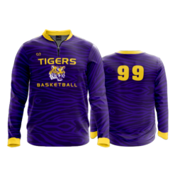 2550 FD Quarter Zip LS - Ribbed Collar - CL MCCLAIN-TIGERS-BASKETBALL